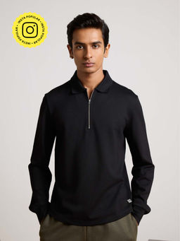Muvazo - Obsidian Luxe Zipper Tee Sweatshirt