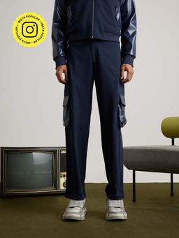 Muvazo - Navy Blue Hybrid Haven Cargo Track Pant