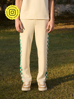Muvazo - Heritage Grid Cream Pant