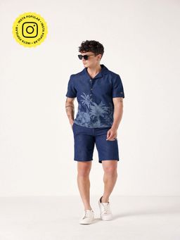Muvazo - Navy Blue Meadow Denim Co-Ord