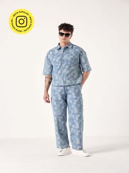 Muvazo - Blue Grid- Lock Denim Co-Ord