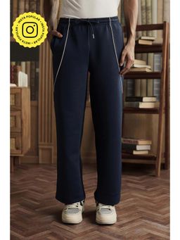 Muvazo - Heritage Sprint Navy Blue Men Solid Trouser