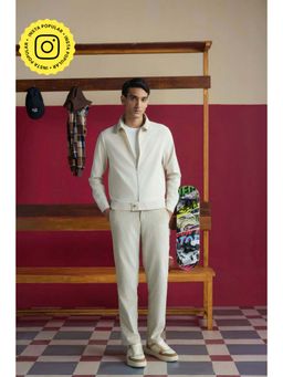 Muvazo - Clean Line Off White Trouser