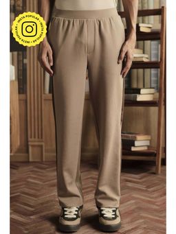 Muvazo - Wave Line Panel Brown Trouser