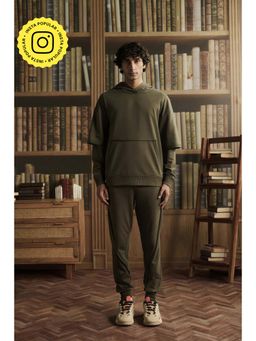Muvazo - Men Olive Layer Sleeve Co-Ord Set