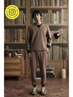 Muvazo - Men Brown Regular Fit Co-Ord Set