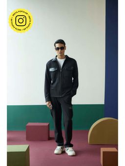 Muvazo - Men Black Zipper Co-Ord Set