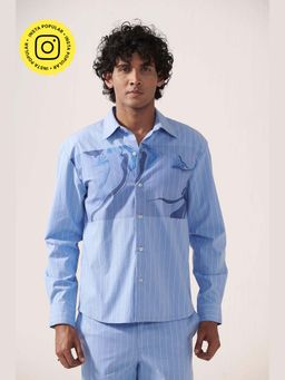 Muvazo - Blue Urban Tide Shirt