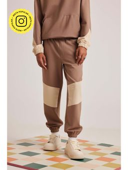 Muvazo - Brown Zip'pop Panel Jogger