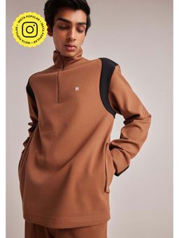 Muvazo - Brown Polyester Sweatshirt