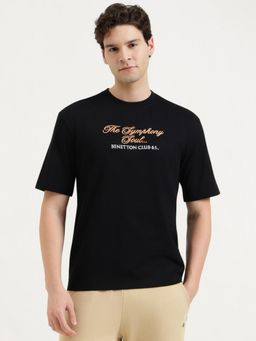 United Colors of Benetton - Men Typography T-Shirt - Black