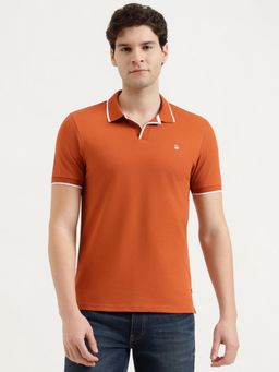 United Colors of Benetton - Men Solid/Plain Polo T-Shirt - Rust