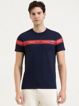 United Colors of Benetton - Men Graphic T-Shirt - Navy Blue