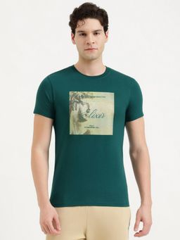 United Colors of Benetton - Men Graphic T-Shirt - Green