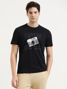 United Colors of Benetton - Men Graphic T-Shirt - Black
