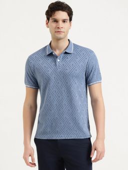 United Colors of Benetton - Men Printed Polo T-Shirt - Blue