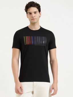 United Colors of Benetton - Men Graphic T-Shirt - Black