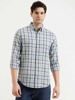 United Colors of Benetton - Regular Fit Button Down Checkered Shirt - Blue