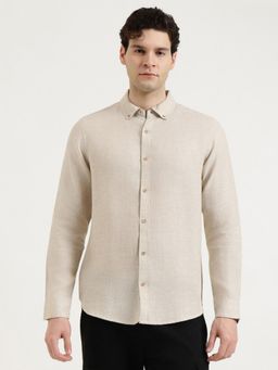 United Colors of Benetton - Regular Fit Button Down Solid Shirt - Beige