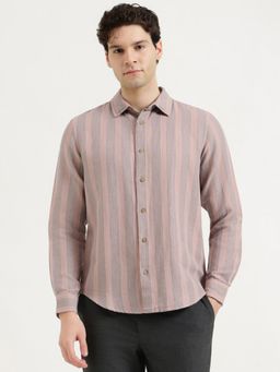 United Colors of Benetton - Regular Fit Spread Collar Striped Shirt - Pink