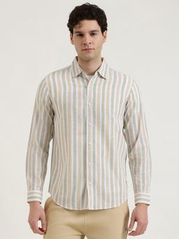 United Colors of Benetton - Regular Fit Spread Collar Striped Shirt - Multi-Color
