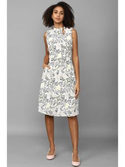 Allen Solly - Women White Print Casual Dress
