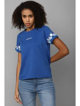 Allen Solly - Women Blue Graphic Print Casual T-Shirt