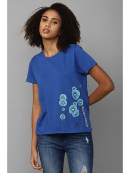 Allen Solly - Women Blue Graphic Print Casual T-Shirt