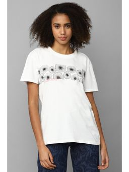 Allen Solly - Women White Graphic Print Casual T-Shirt