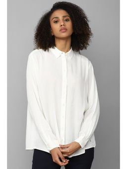 Allen Solly - Women White Textured Long Sleeves Shirt
