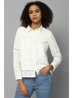 Allen Solly - Women White Solid Long Sleeves Shirt