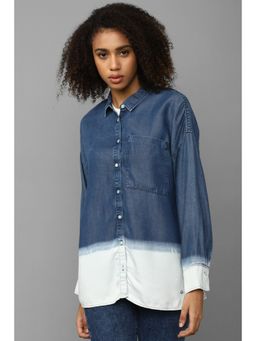 Allen Solly - Women Blue Print Long Sleeves Shirt