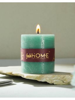 Fabindia - Green Pillar Candle Apricot Fragrance