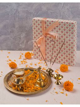 Fabindia - Gold Metal Casted Mehnoor Thali Set of 6