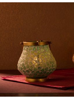 Fabindia - Blue Glass Mosaic Ahava Tea Light Holder