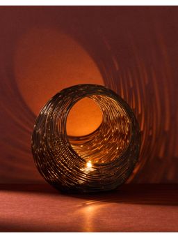 Fabindia - Black Metal Antiqued Savarna Tea Light Holder (S)