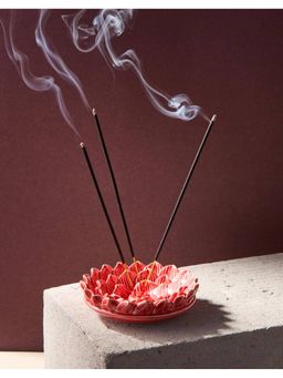 Fabindia Pink Ceramic Roma Glazed Incense Holder