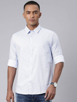 Classic Polo - Men Striped Light Blue Polo Neck Shirt