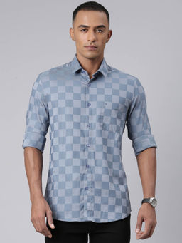 Classic Polo - Men Checks Grey Polo Neck Shirt