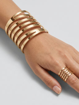 RUNORAA - Opulent Flow Cuff with Ring