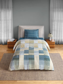 SPACES - Multi-Color Fiora Cotton 144 TC Bedsheet with 1 Pillow Cover (Single)