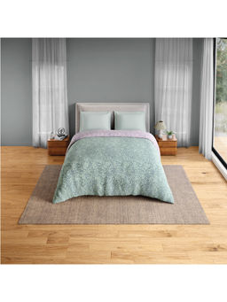 SPACES - Blue Fiora Cotton 144 TC Percale Floral Quilt (Double)