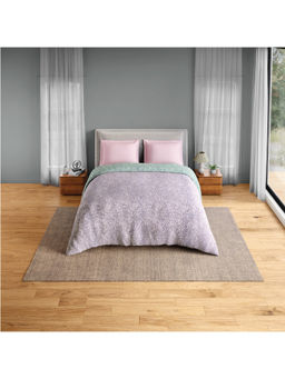 SPACES - Purple Fiora Cotton 144 TC Percale Floral Quilt (Double)