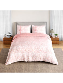 SPACES - Pink Summer Carvan Cotton 132 TC Bedsheet with 2 Pillow Covers (Double)