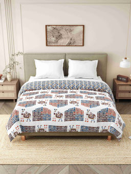 Indra's - Blue 110 GSM Viscose Cotton Jaipuri AC Room Dohar