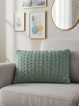 PLUCHI - Colette Granite Green Cotton Knitted Pillow Cover