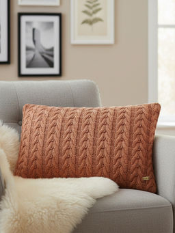 PLUCHI - Colette Rosy Brown Cotton Knitted Pillow Cover