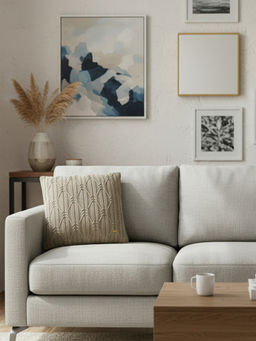 PLUCHI - Holly Warm Grey Cotton Knitted Cushion Cover (16 x 16 Inches)