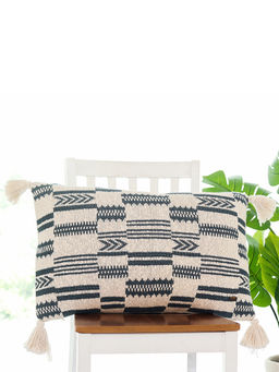 PLUCHI - Tribal Cotton Knitted Champion Blue Pillow Cover