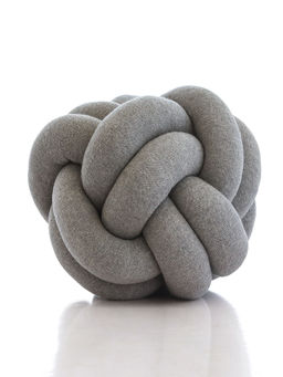 PLUCHI - Nodo Cotton Knitted Grey Decorative Cushion